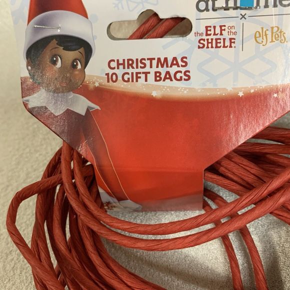 Christmas Gift Bags 10 Kraft Assorted Handle Elf On The Shelf 5.5x4.5x2.5 Small - Picture 8 of 8